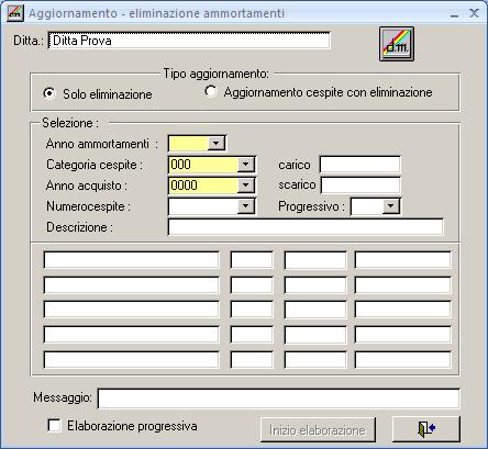 Aggiorna eliminazione ammortamenti