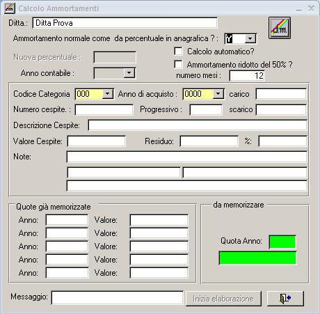 Calcolo ammortamenti