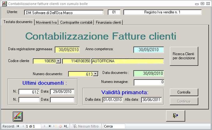 Contabilizzazione documenti stampati