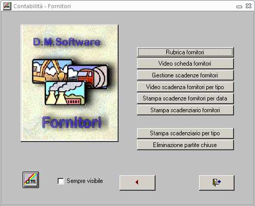Menù finanziaria fornitori