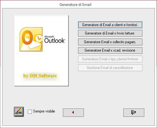 Menù generatore di email