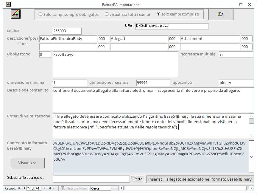 Gestione FAttura PA Import xml