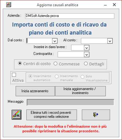 Importa causali analitica