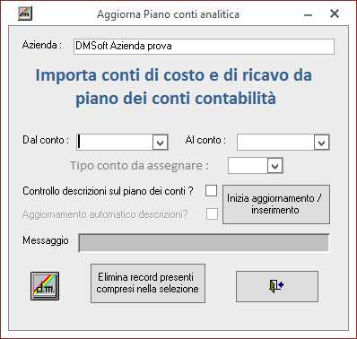 importa piano dei conti contabilità