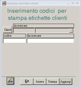 Gestione etichette