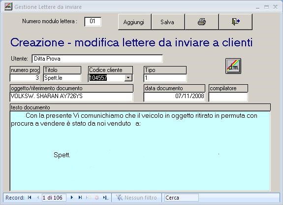 Lettere circolari clienti