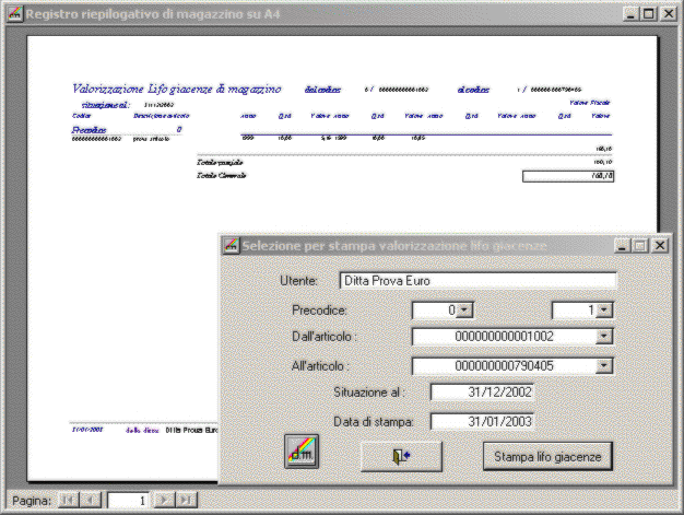 Valorizzazione LIFO giacenze
