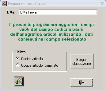 Rigenera campo codice a barre