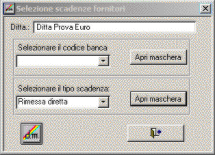 Selezione video scadenze fornitori per tipo