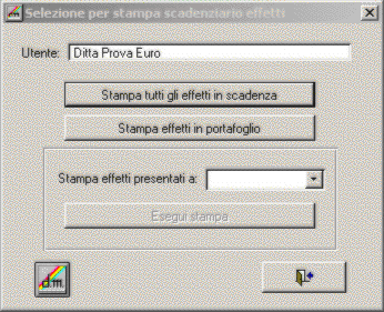 Stampa scadenziario effetti