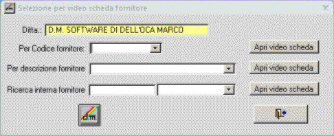 Seleziona video scheda fornitore