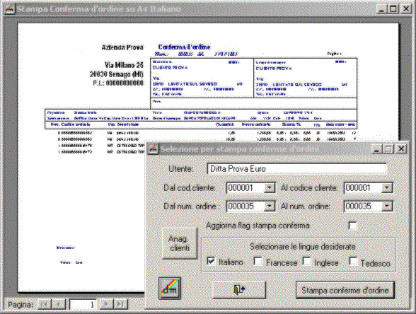 Stampa conferme d'ordine