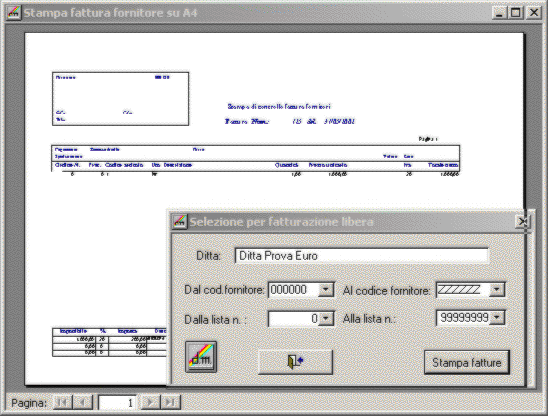 Stampa di controllo fatture fornitori inserite