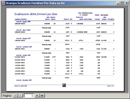 Stampa scadenze fornitori per data