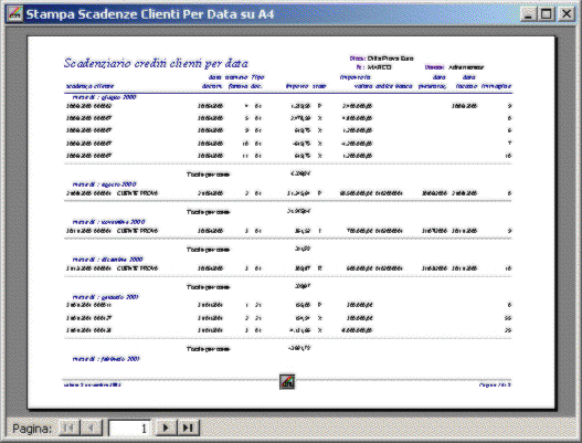 Stampa scadenze clienti per data