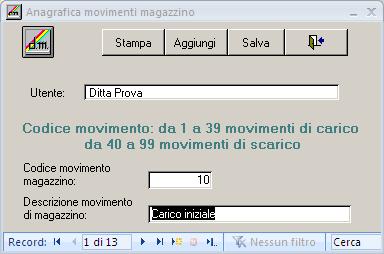 Movimenti di magazzino