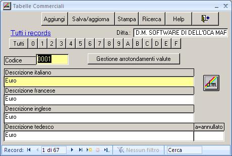 Tabelle commerciali