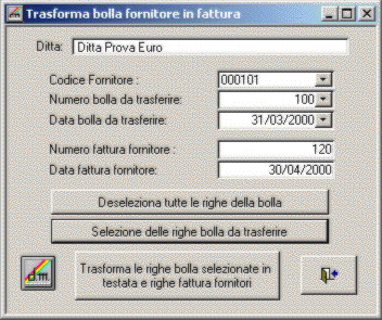 Trasforma bolle fornitori in fatture