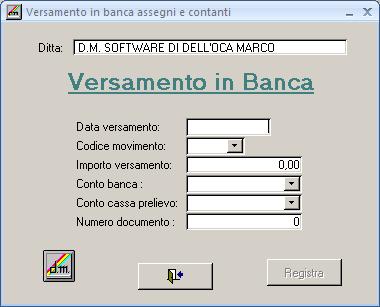 Versamenti in banca