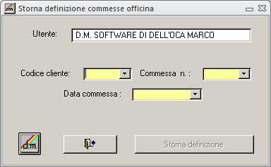 Storno definizione commesse d'officina
