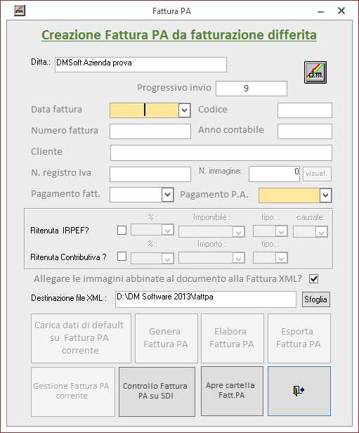 Fattura PA da fatturazione differita