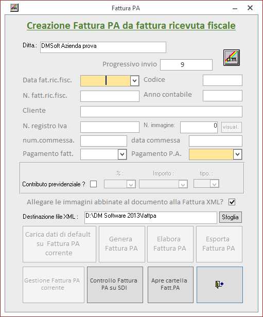 Fattura PA da Fatt Ric Fiscale