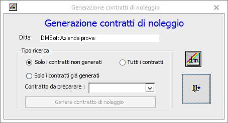 Generazione contratti di noleggio