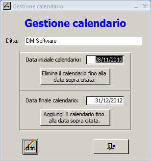 Gestione calendario