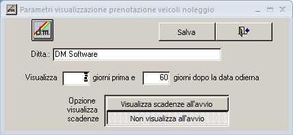 Parametri di visualizzazione noleggio